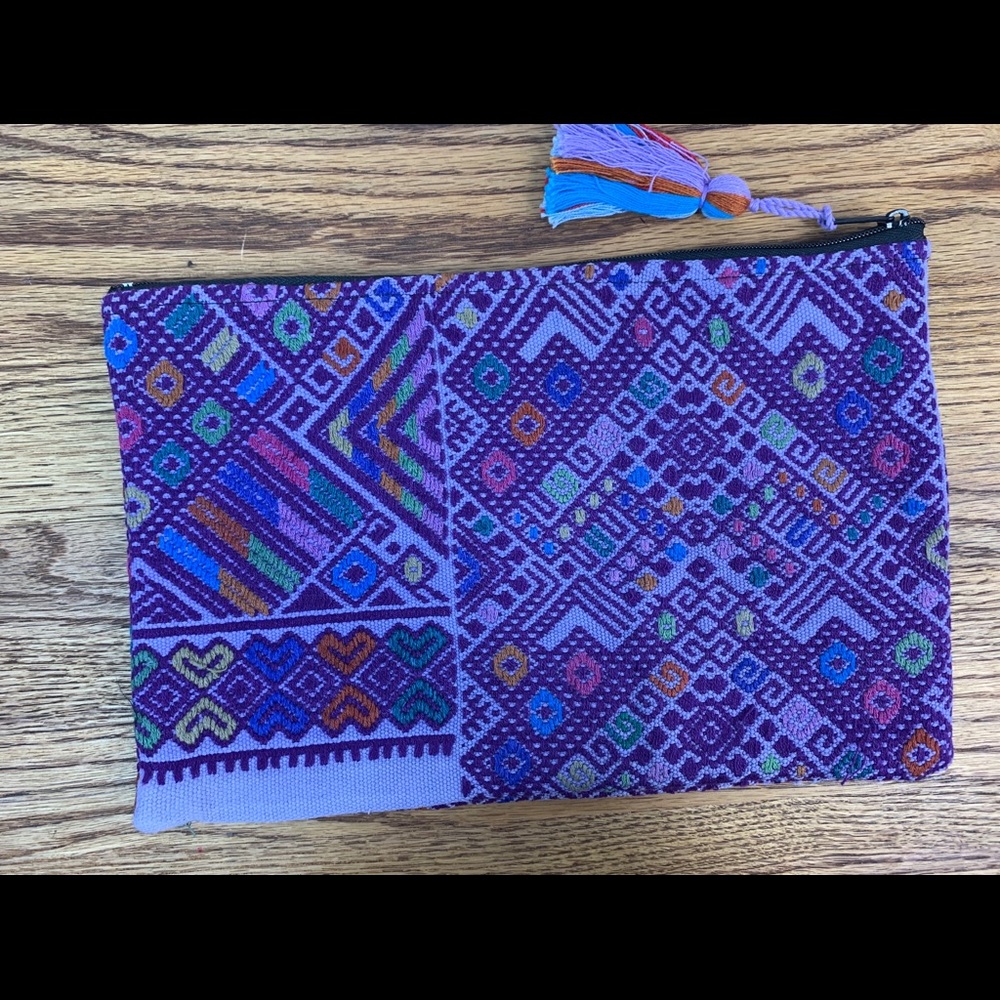 Boho bag, purse, clutch handmade huipil